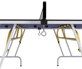 SPORTNOW Masa de Tenis de Masă pliabilă, inclusiv 2 rachete, 3 mingi, plasă, interior și exterior, cadru metalic, 274x152x76cm, Albastru | Aosom Romania