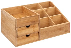 Organizator din bambus pentru cosmetice, 3 sertare