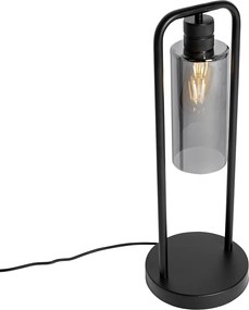 Lampă de masă modernă neagră cu sticlă fumurie - Stavelot