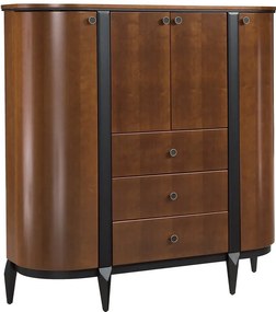Comodă lemn masiv nuc Elegance V, 135,8 × 43 × 146,1 cm