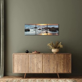 Tablou - Marea scăldată de soare (cu ceas) (90x30 cm)