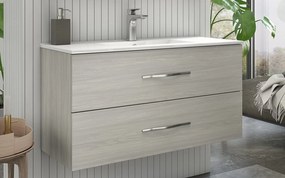 Set lemn masiv gri Mobilier Baie Suspendat Connor texturat 80 cm