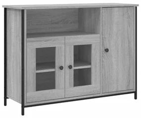 835512 vidaXL Servantă, gri sonoma, 100x35x75 cm, lemn compozit