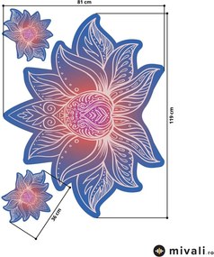 Autocolante de perete - Mandala de lotus roșu - albăstrui