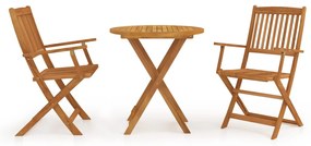vidaXL Set mobilier grădină, pliabil, 3 piese, lemn masiv acacia