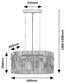 Lustră pe cablu Rabalux 72262 INESA 2xE27/40W/230V