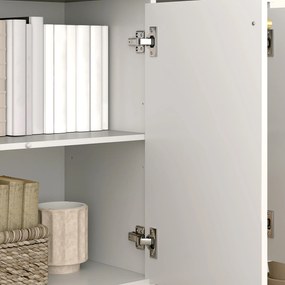 HOMCOM Bufet sufragerie cu dulap cu uși și raft reglabil, 106,5 x 35 x 77,5 cm, alb | Aosom Romania