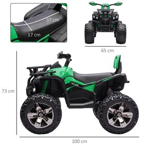 HOMCOM Quad electric 12V pentru copii, verde | AOSOM RO