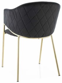 Scaun de bucătărie Serilda Velvet II, negru / auriu