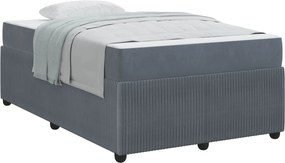 vidaXL Cadru de pat cu saltea Gri închis 120 x 190 cm țesătură