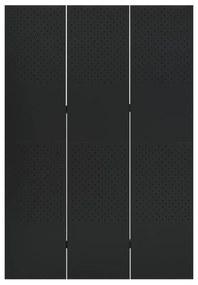 335895 vidaXL Paravan de cameră cu 3 panouri, negru, 120x180 cm, oțel