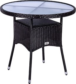 STILISTA Masă din polirattan, 80 x 80 x 75 cm, negru