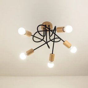 Lustră aplicată OXFORD 5xE27/15W/230V pin/negru