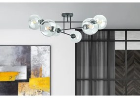 Lustră pe tijă VASCO 4xE27/60W/230V negru/transparent