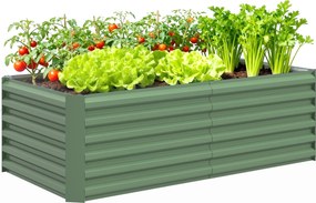 Outsunny Pat de grădină ridicat din oțel galvanizat, cu fund deschis, 180 x 90 x 57,5 cm, verde deschis | Aosom Romania