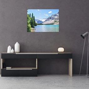 Tablou pe sticlă - Lac Alpin (70x50 cm)