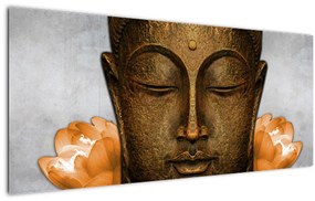 Tablou cu statuie cu detaliu a feței (120x50 cm)