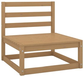 Set mobilier de gradina cu perne, 7 piese, lemn masiv de pin maro miere, Da, 1