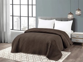 Cuvertura de pat de catifea ARROW VELVET, maro inchis Dimensiune: 170 x 210 cm