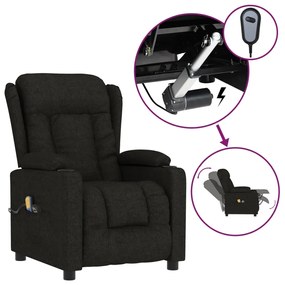 3098791 vidaXL Fotoliu de masaj electric rabatabil, negru, textil