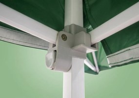 Cort pliabil rapid din oțel, 3 × 3 m, cu acoperiș prelungit, Verde