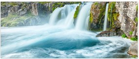 Tablou - Stânci și cascade (120x50 cm)