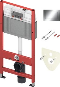 Set de instalare incastrata pentru WC suspendat, cu rezervor Base, clapeta si izolatie fonica incluse, inaltime de constructie 1,12 m Crom
