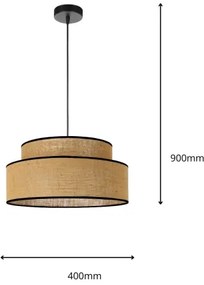 Lustră pe cablu BOHO 1xE27/60W/230V bej