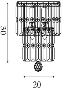 Aplica de perete cristal Empire 2L, baie IP44