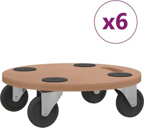 vidaXL Șasiu rulant, 6 buc., lemn prelucrat, rotund