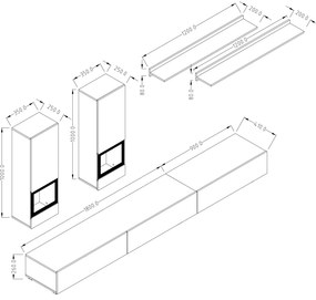 Zondo Mobilier living Barly Typ 10 (alb + alb lucios). 602127