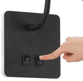 Lampă LED flexibilă de perete Brilagi MAYA Double LED/4W/230V + LED/3W negru