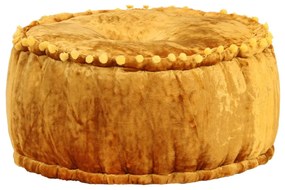 vidaXL Fotoliu puf rotund, muștar, 40 x 20 cm, catifea