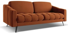 Canapea portocalie cu tapițerie din catifea 202 cm Nalu – Makamii