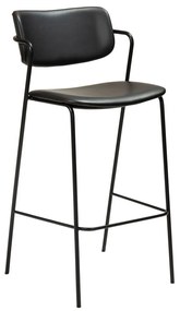 Scaun de bar din piele artificială DAN-FORM Denmark Zed, înălțime 107 cm, negru