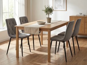 Scaun de catifea gri LIBRA SILVER GREY cu picioare negre