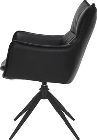 Set de 2 scaune pivotante VOGUE piele sintetica neagra