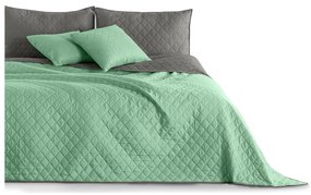 Cuvertură cu 2 fețe din microfibră DecoKing Axel, 170 x 210 cm, verde-gri