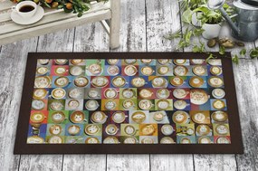 Covor intrare COFFEE CUPS, 45x70 cm, forma dreptunghiulara, pasla/PVC,