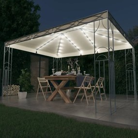 Pavilion cu sir de lumini LED, crem, 400x300 cm Crem, 400 x 300 cm