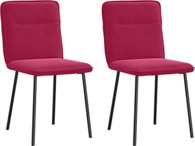 vidaXL Scaune de bucătărie, 2 buc., roșu vin, catifea