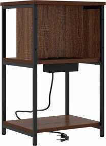 vidaXL Dulap de noapte Stejar închis 38 x 31 x 61 cm Lemn compozit