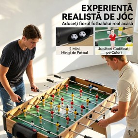 SPORTNOW Fotbal de Masă, 89 cm, Set Joc, Marcatori Manuali, Stejar Galben | Aosom Romania