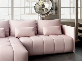 Colțar extensibil dumonde cu ladă de depozitare si sezut confortabil din spuma high-density, Malta Enjoy Flamingo 235x185 cm