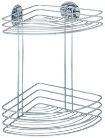 Etajeră de colț autoadezivă cu două rafturi Wenko Turbo - Loc, 20 x 26,5 cm