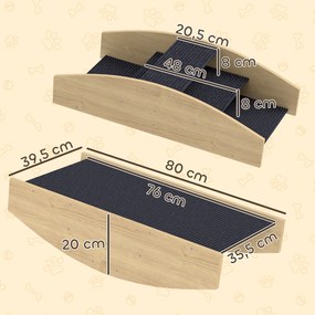 PawHut Balansier de agilitate pentru câini, 2-in-1 balansier și scară, antiderapant, lemn de brad, 80 x 39,5 cm | Aosom Romania