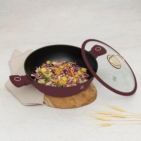 Cratita cu capac 30 cm 4,5L Leonardo Collection Berlinger Haus BH 8039, visiniu mat, mancarea nu se lipeste, compatibila cu inductie