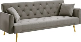 Canapea extensibilă, gri-maroniu Taupe/gold crom-auriu, ALISIA