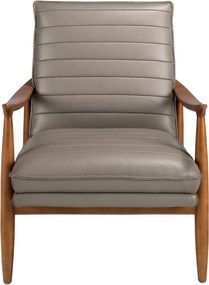 Fotoliu design LUX cu tapiterie din piele Dark grey