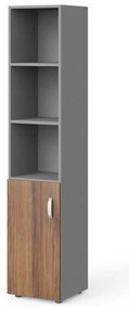 Dulap înalt Manager 39,9 x 42,2 x 196,5 cm, stânga, nuca warmia / gri